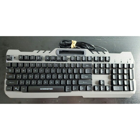 Monster Wired Gaming Keyboard SW-GK802 Colorful Lights MNGK100B-BL - Picture 2 of 4